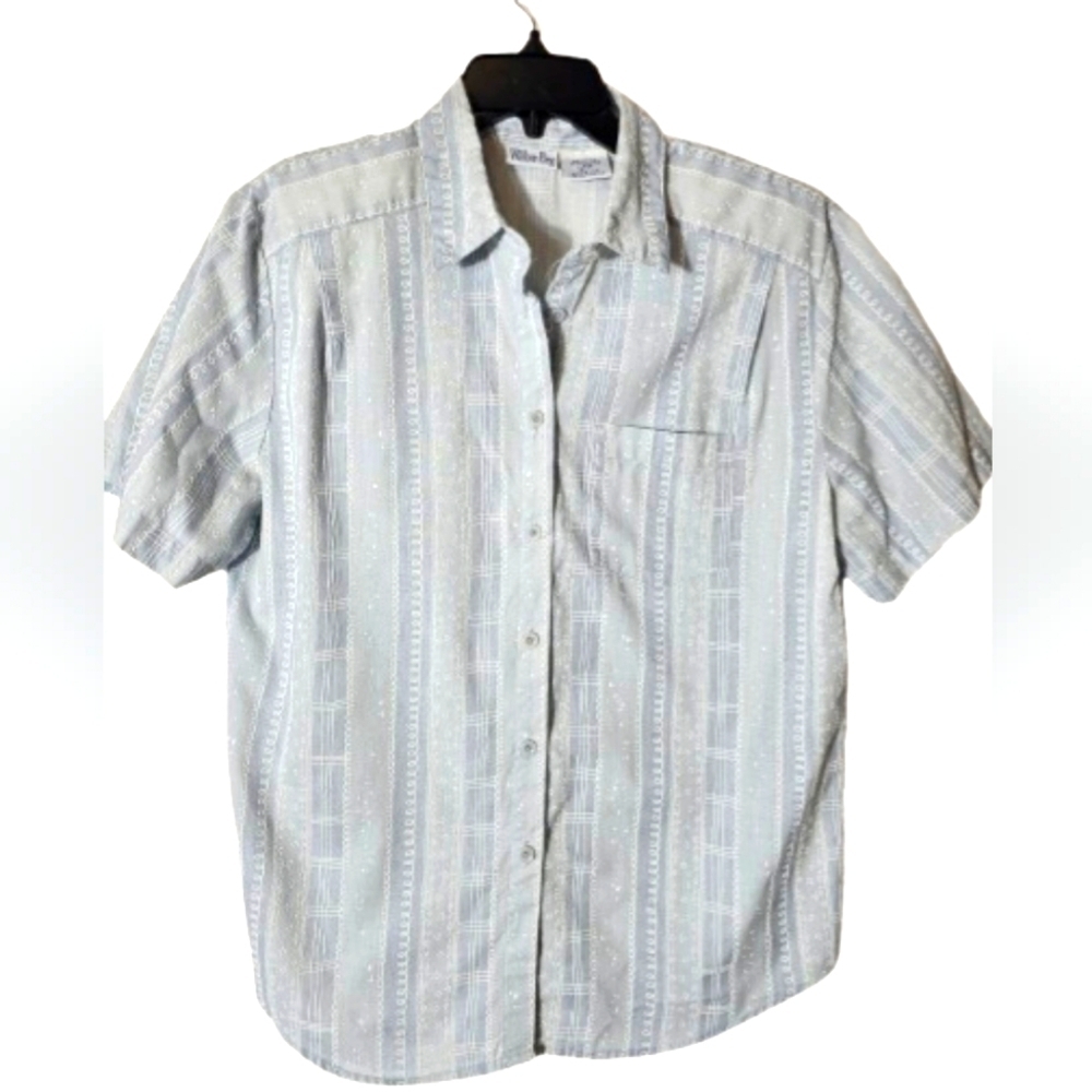 Willow Bay Vintage Made in USA Short Sleeve Button Down Women's Size Large